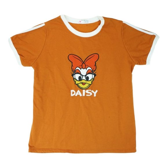 Daisy Disney Duck T-Shirt Women's Size Medium M Brown ~ Embroidered - Picture 1 of 4